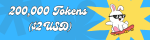 200,000 Tokens ($2 USD)